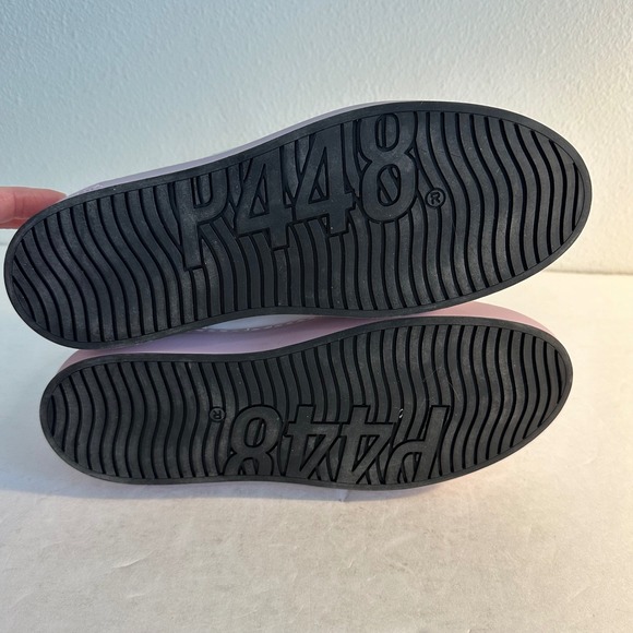 P448 Love Platform Italian Leather High Top Sneakers Side Zip Size 39 White Pink - Picture 7 of 11